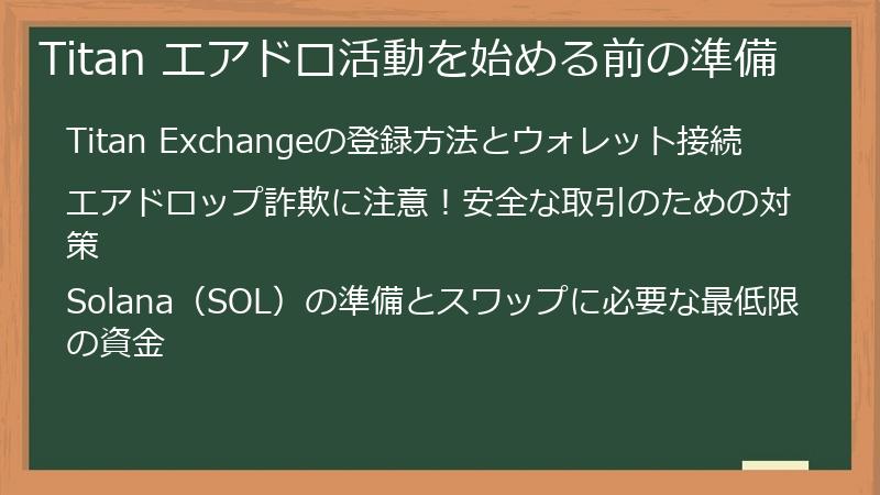 Titan エアドロ活動を始める前の準備
