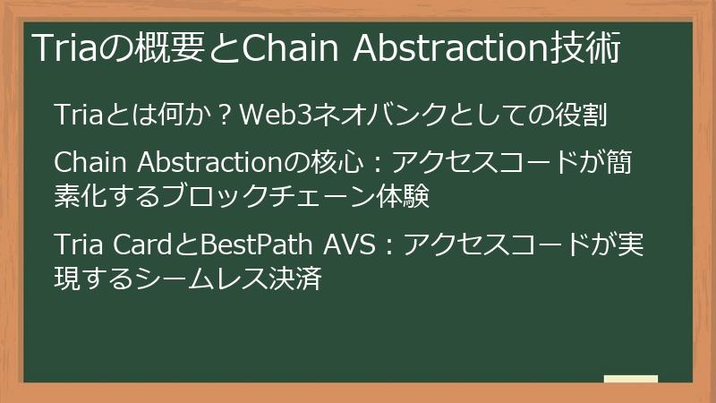 Triaの概要とChain Abstraction技術