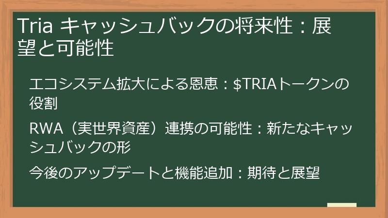 Tria キャッシュバックの将来性：展望と可能性