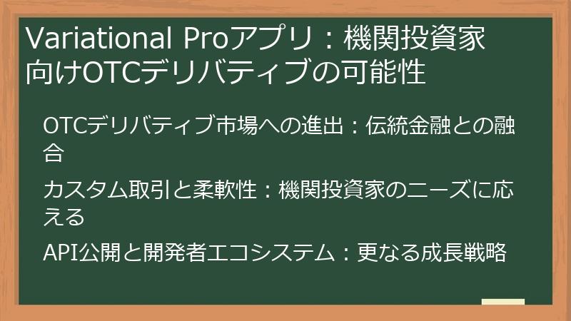 Variational Proアプリ：機関投資家向けOTCデリバティブの可能性