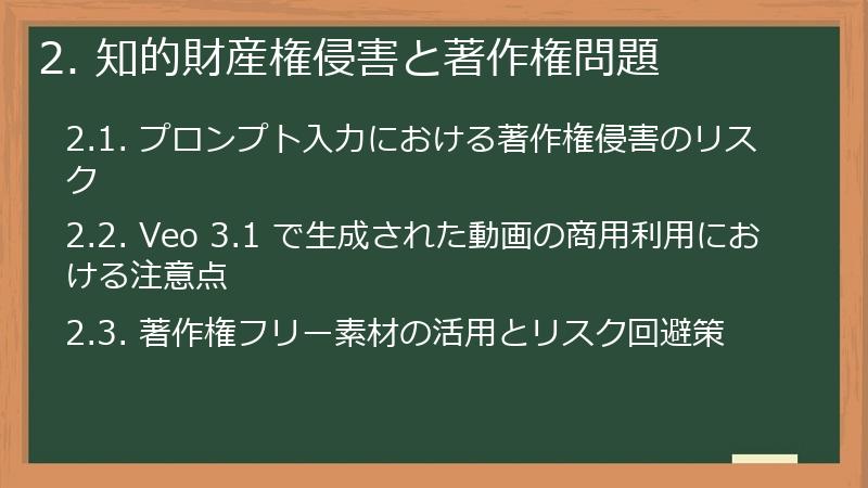 2. 知的財産権侵害と著作権問題