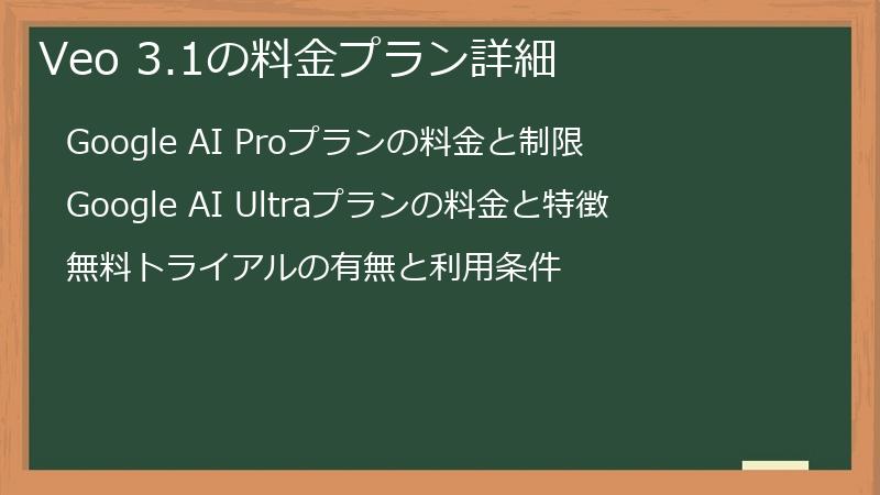 Veo 3.1の料金プラン詳細