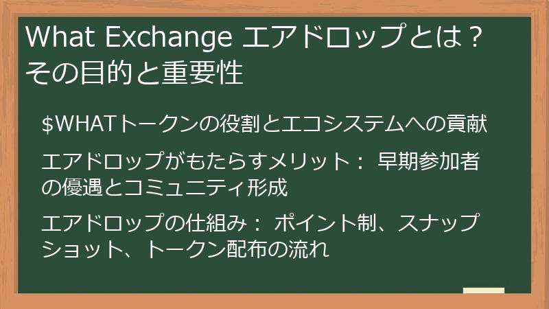 What Exchange エアドロップとは? その目的と重要性