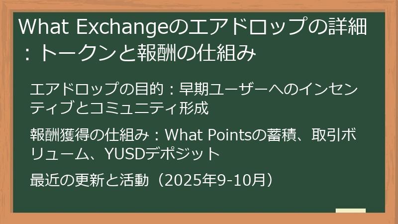 What Exchangeのエアドロップの詳細：トークンと報酬の仕組み