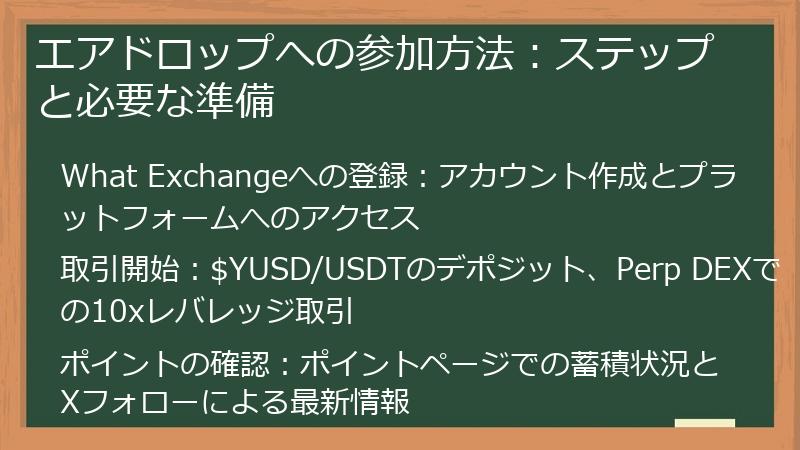 エアドロップへの参加方法：ステップと必要な準備