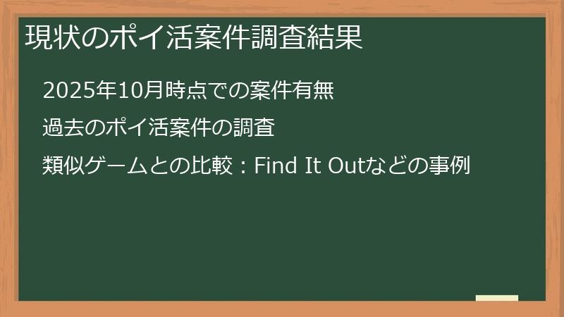 現状のポイ活案件調査結果