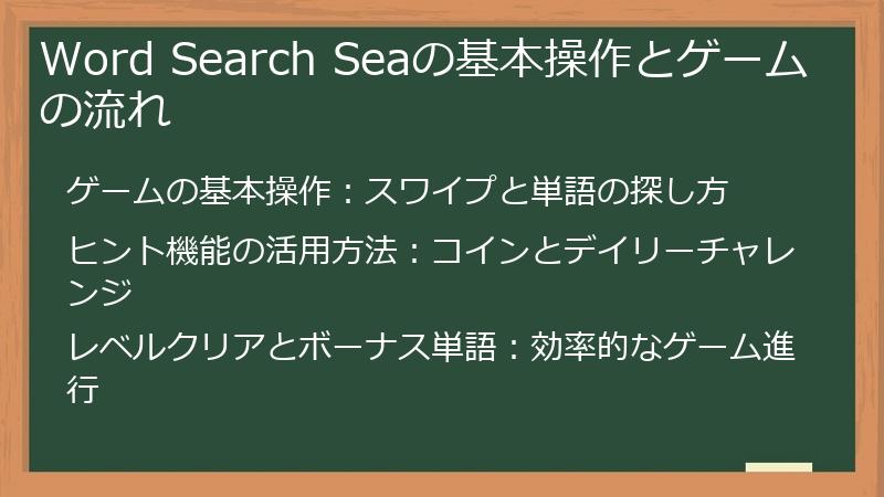 Word Search Seaの基本操作とゲームの流れ