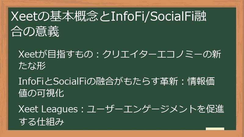 Xeetの基本概念とInfoFi/SocialFi融合の意義