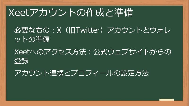 Xeetアカウントの作成と準備