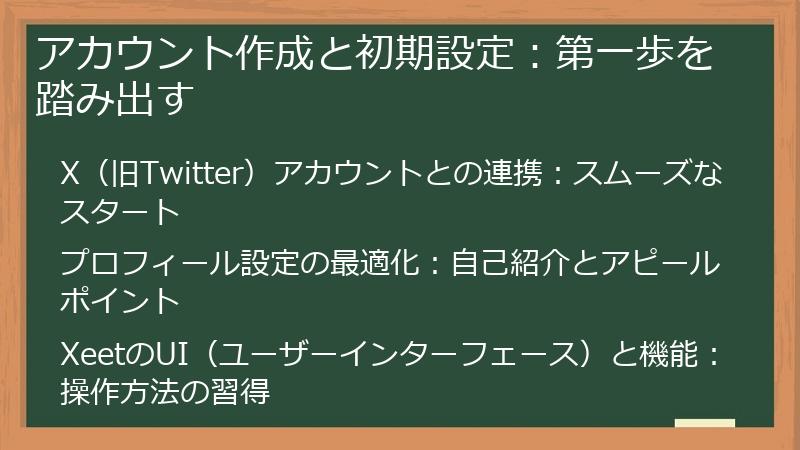 アカウント作成と初期設定：第一歩を踏み出す