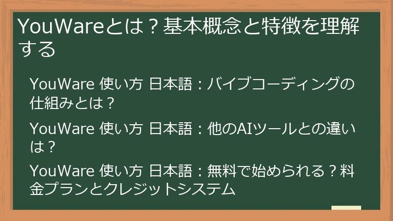 YouWareとは?基本概念と特徴を理解する