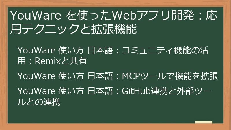 YouWare を使ったWebアプリ開発:応用テクニックと拡張機能
