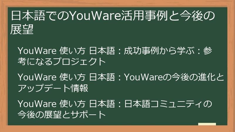 日本語でのYouWare活用事例と今後の展望