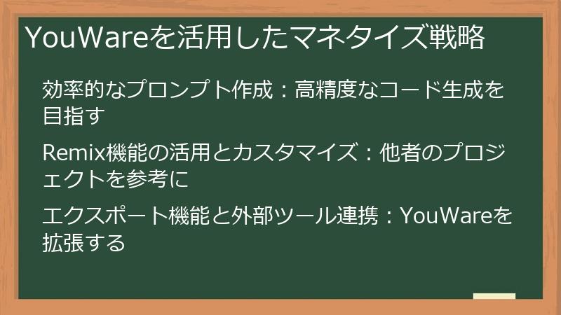 YouWareを活用したマネタイズ戦略