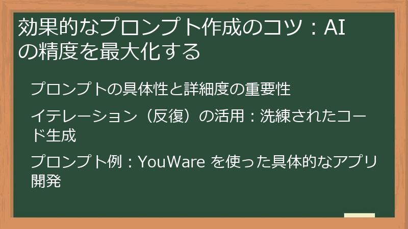 効果的なプロンプト作成のコツ:AI の精度を最大化する