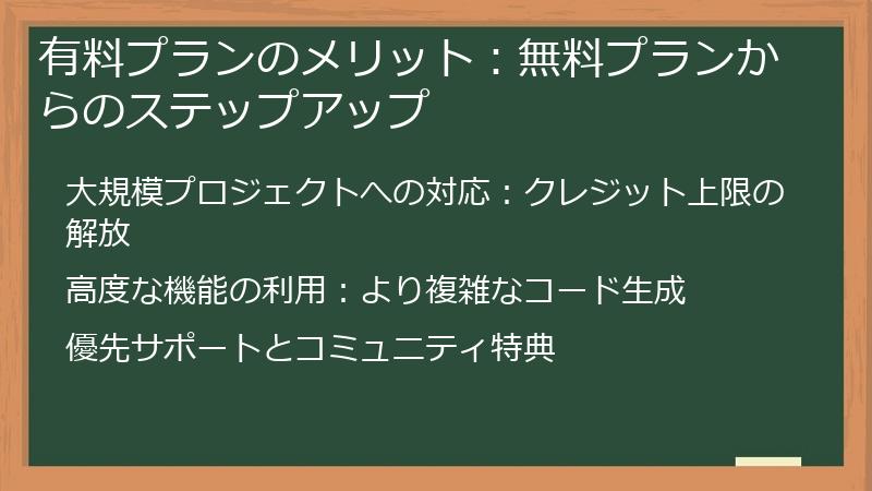 有料プランのメリット：無料プランからのステップアップ