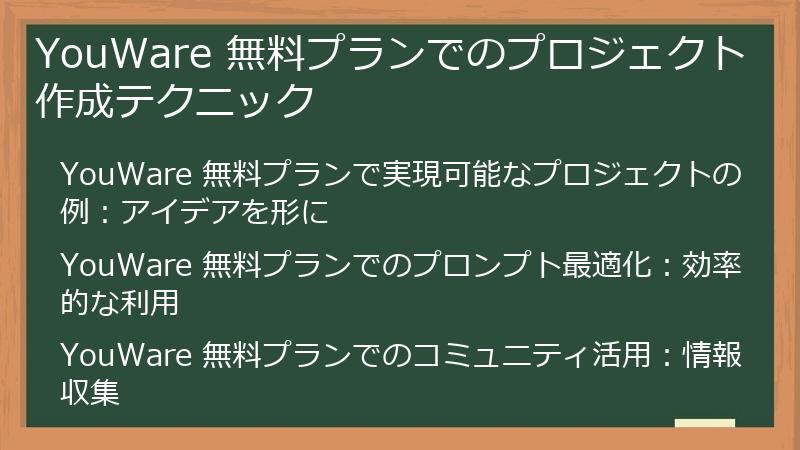 YouWare 無料プランでのプロジェクト作成テクニック