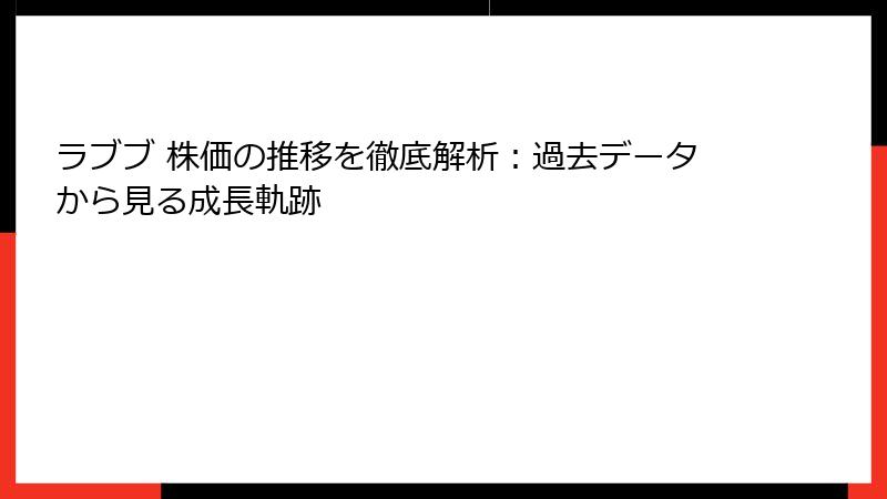 ラブブ 株価の推移を徹底解析：過去データから見る成長軌跡