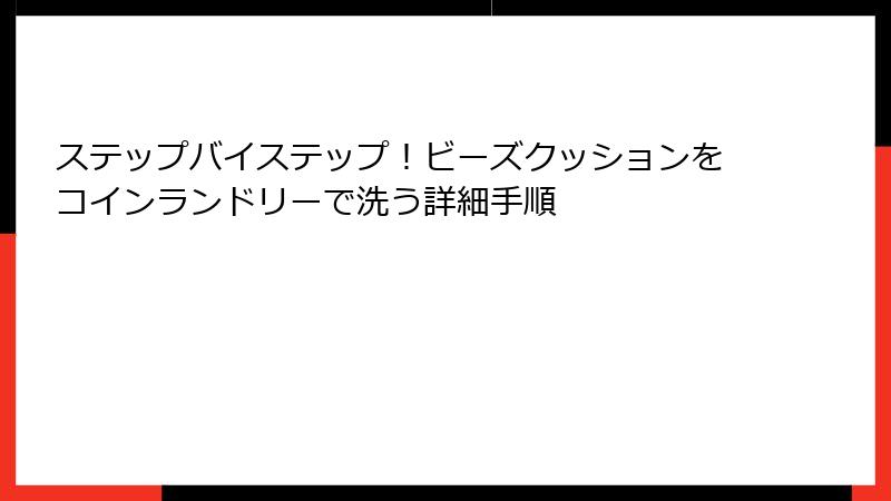ステップバイステップ！ビーズクッションをコインランドリーで洗う詳細手順