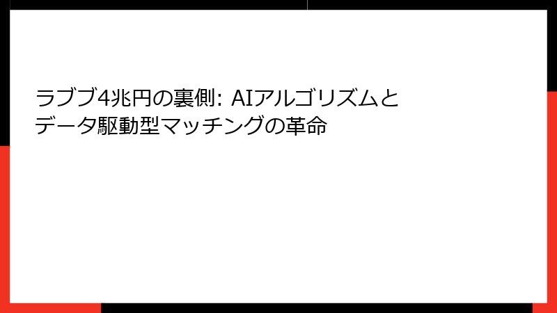 ラブブ4兆円の裏側: AIアルゴリズムとデータ駆動型マッチングの革命