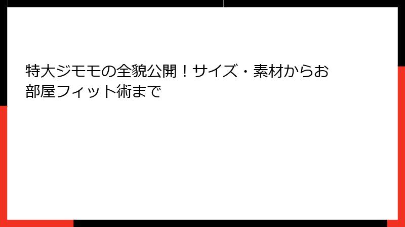 特大ジモモの全貌公開！サイズ・素材からお部屋フィット術まで