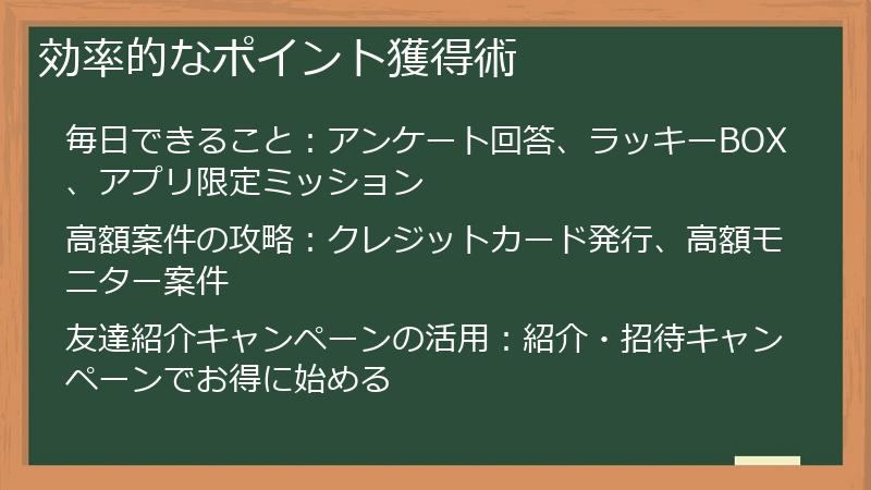 効率的なポイント獲得術