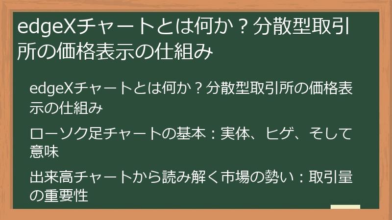 edgeXチャートとは何か？分散型取引所の価格表示の仕組み