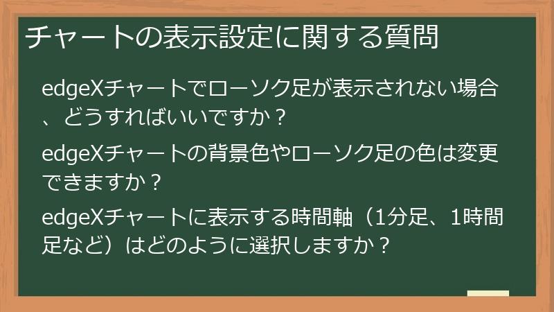チャートの表示設定に関する質問