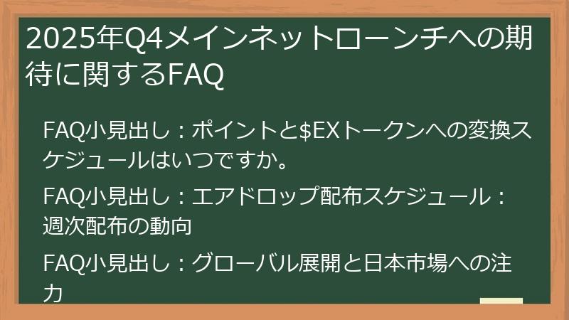 2025年Q4メインネットローンチへの期待に関するFAQ
