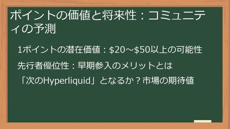ポイントの価値と将来性：コミュニティの予測