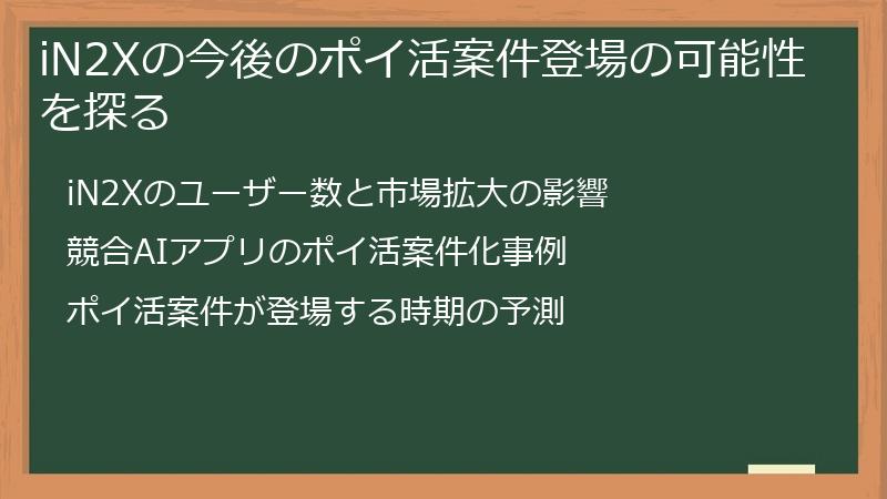 iN2Xの今後のポイ活案件登場の可能性を探る