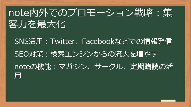 note内外でのプロモーション戦略：集客力を最大化