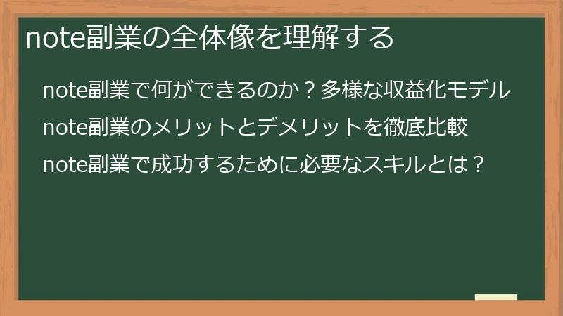 note副業の全体像を理解する