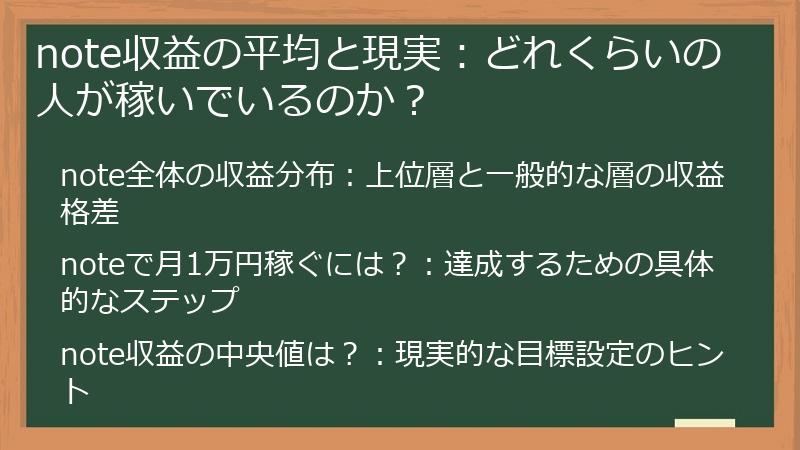 note収益の平均と現実:どれくらいの人が稼いでいるのか?