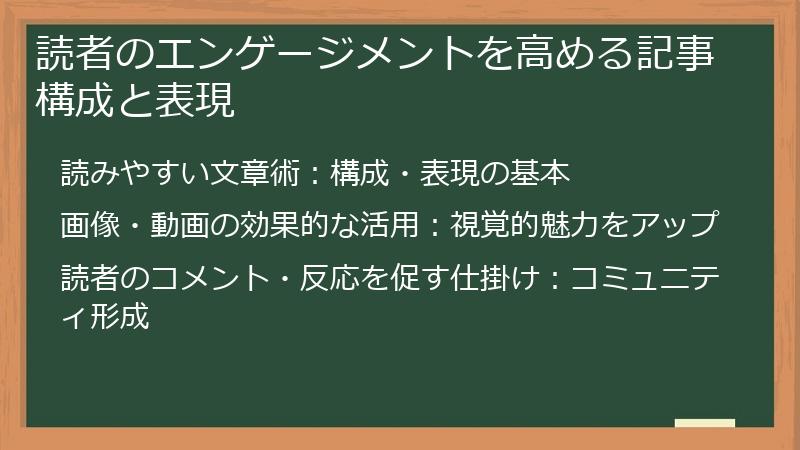 読者のエンゲージメントを高める記事構成と表現