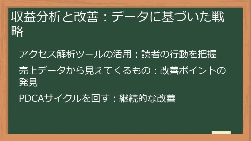 収益分析と改善：データに基づいた戦略