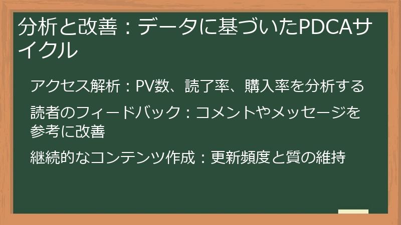 分析と改善：データに基づいたPDCAサイクル