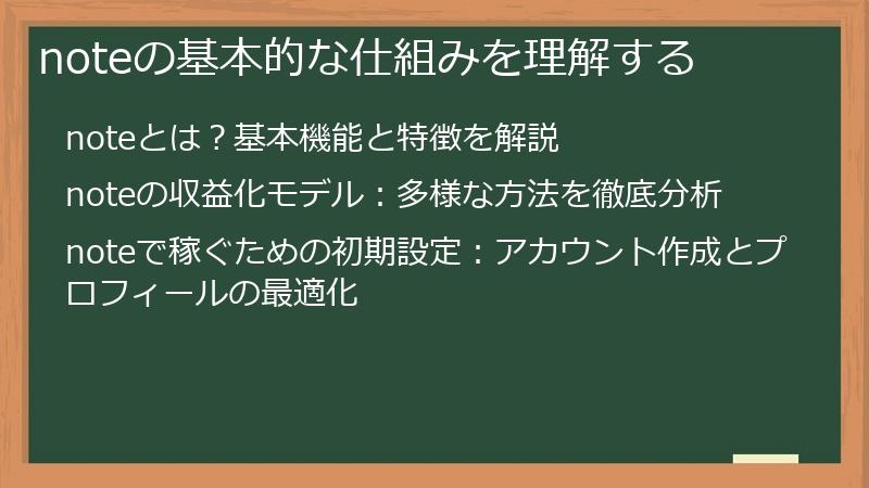 noteの基本的な仕組みを理解する
