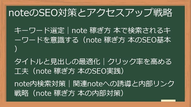 noteのSEO対策とアクセスアップ戦略