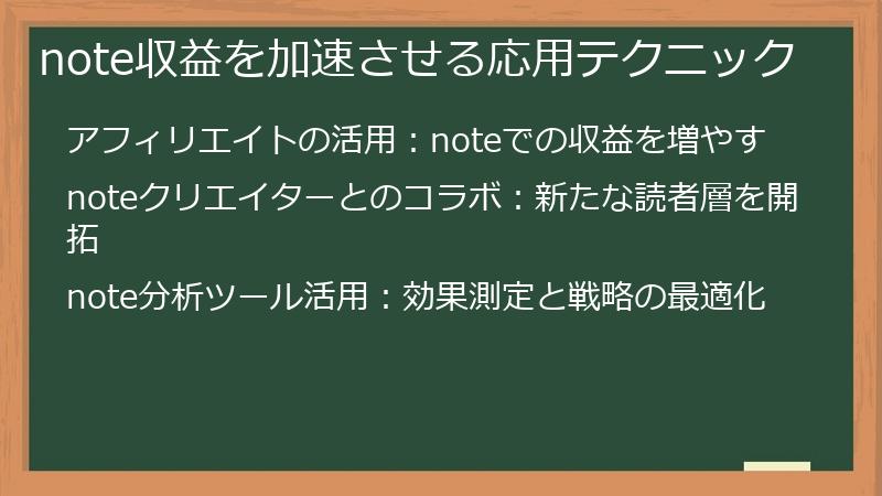 note収益を加速させる応用テクニック