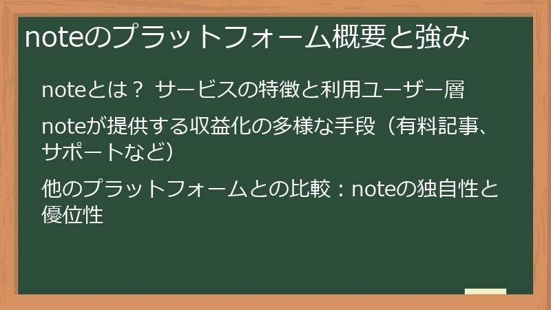 noteのプラットフォーム概要と強み