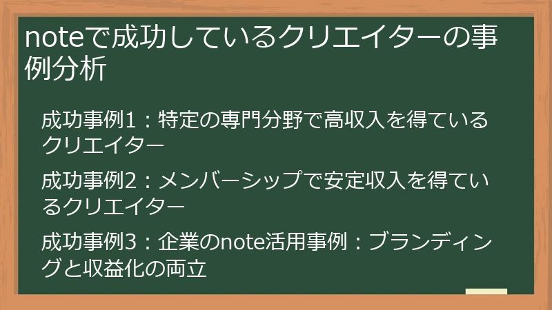 noteで成功しているクリエイターの事例分析