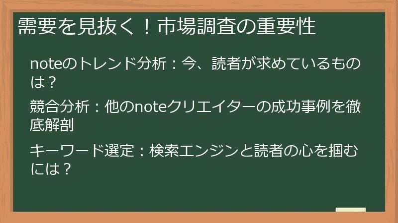 需要を見抜く!市場調査の重要性