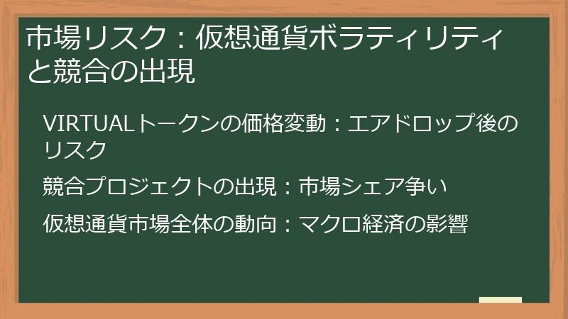 市場リスク：仮想通貨ボラティリティと競合の出現