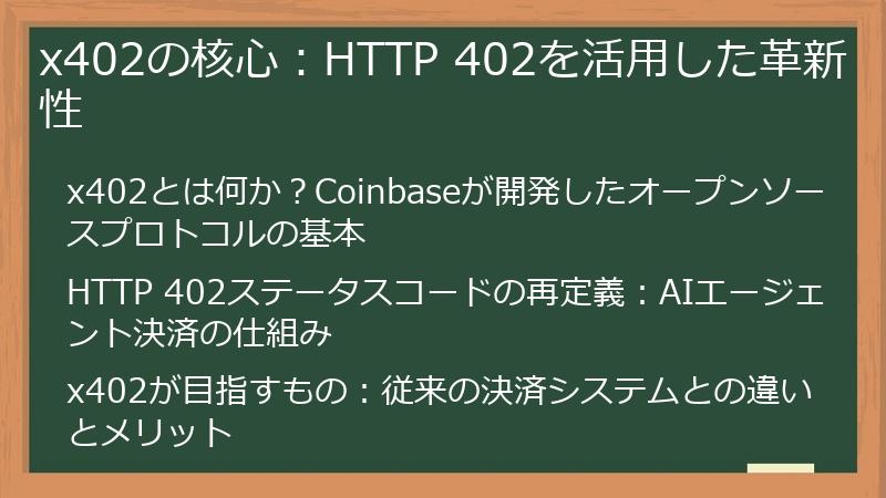 x402の核心：HTTP 402を活用した革新性