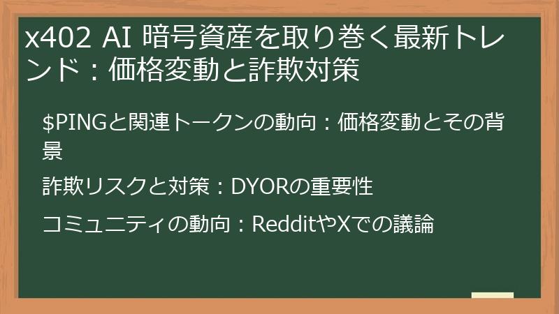 x402 AI 暗号資産を取り巻く最新トレンド：価格変動と詐欺対策