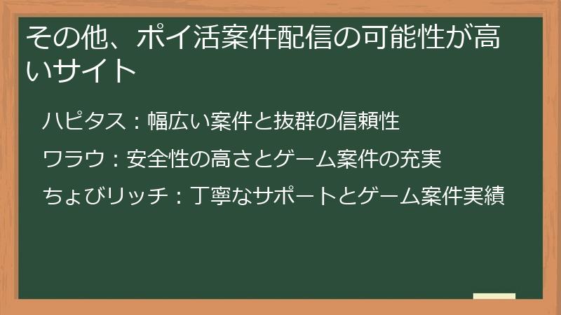 その他、ポイ活案件配信の可能性が高いサイト