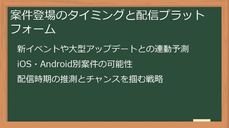 案件登場のタイミングと配信プラットフォーム