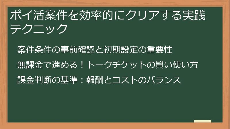 ポイ活案件を効率的にクリアする実践テクニック