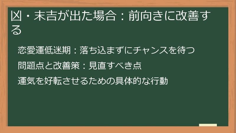 凶・末吉が出た場合：前向きに改善する